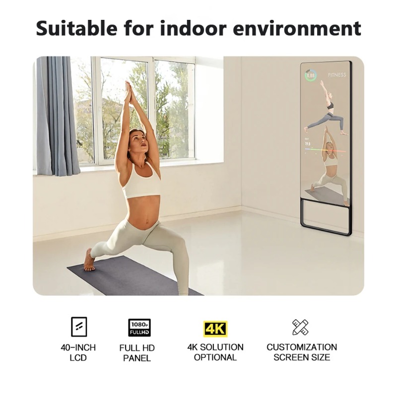 Smart Home Gym Mirror - Digital Virtual Interactive Touch Screen Fitness
