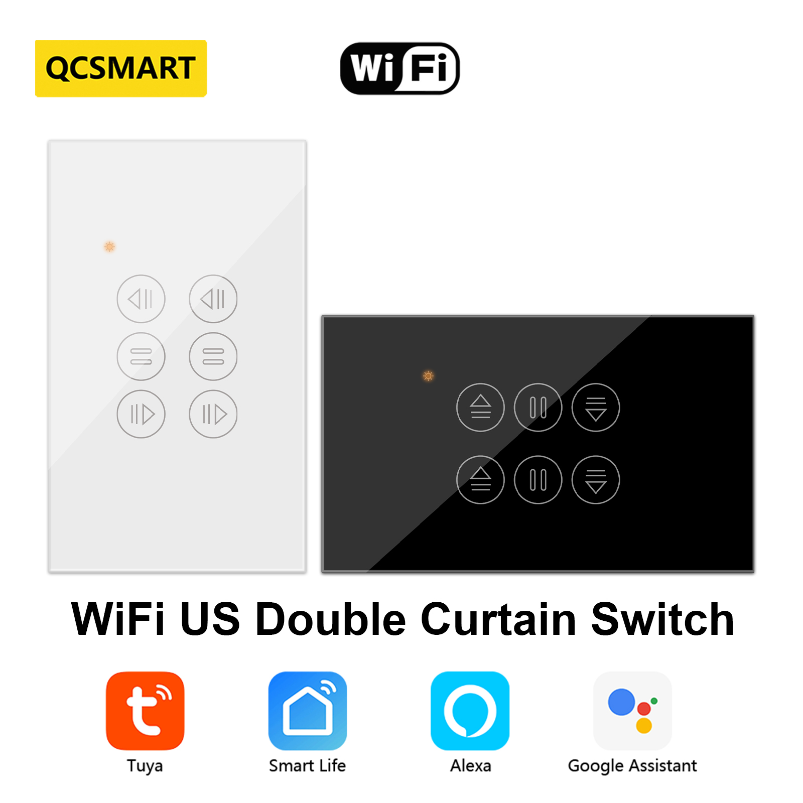 Universal Remote Smart Home - QCSMART WiFi Double Curtain US Switch