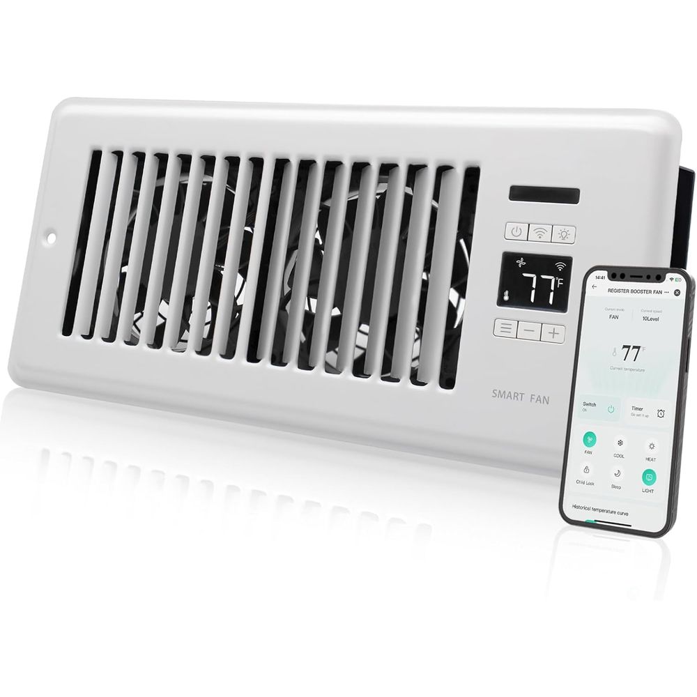Wifi Thermostat - Super Quiet Register Booster Fan for