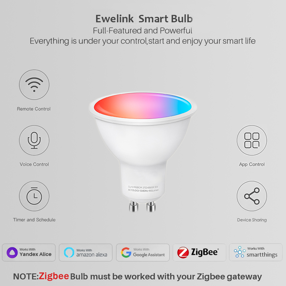 Ewelink GU10 Zigbee LED Bulbs  - Alexa Compatible Bulb review and price
