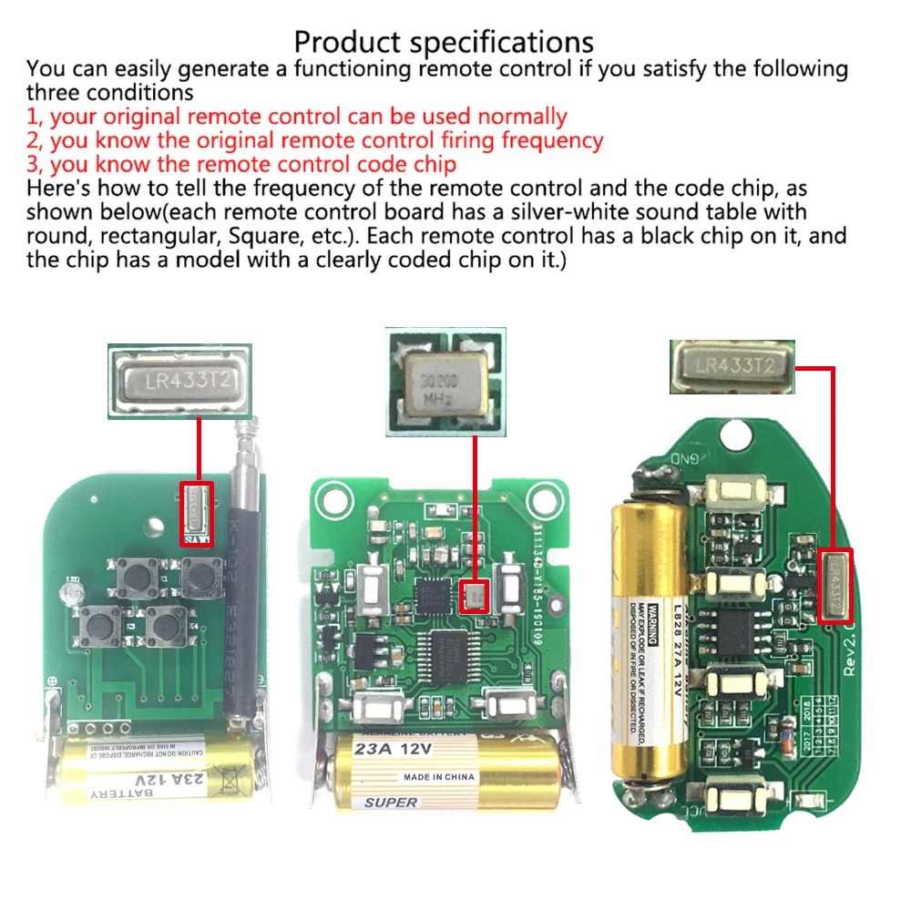 433Mhz RF Remote Control On Of - Universal Remote Smart Home review and price