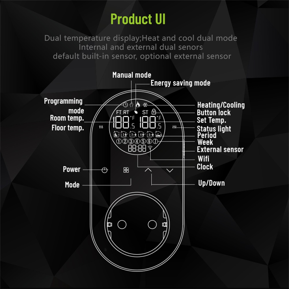 New Dual Sensor Thermostat WIF - Wifi Thermostat review and price